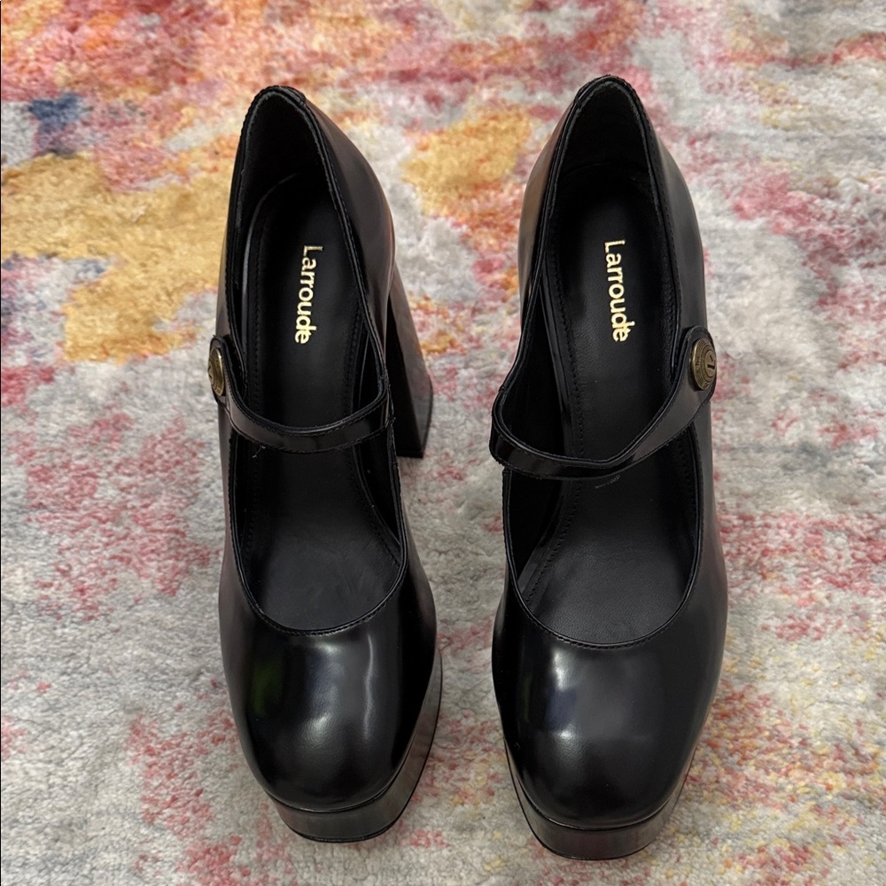 Larroude Black Mary Jane Heels